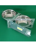 Comedero para Perro Giratorio Doble con Sistema Antivuelco