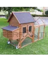Gallinero Movil con Ruedas de madera para 4 gallinas
