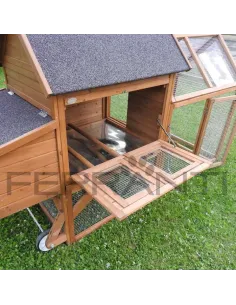 Gallinero Movil con Ruedas de madera para 4 gallinas
