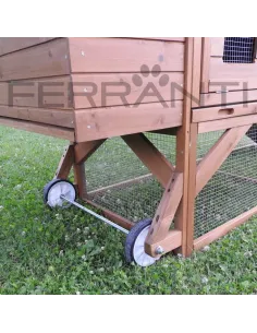 Gallinero Movil con Ruedas de madera para 4 gallinas