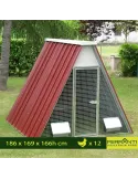 Gallinero de Suelo para Hasta 20 Gallinas, con Accesorios